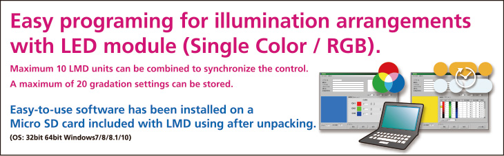 Easy programing for illumination arrangements with LED module (Single Color / RGB).